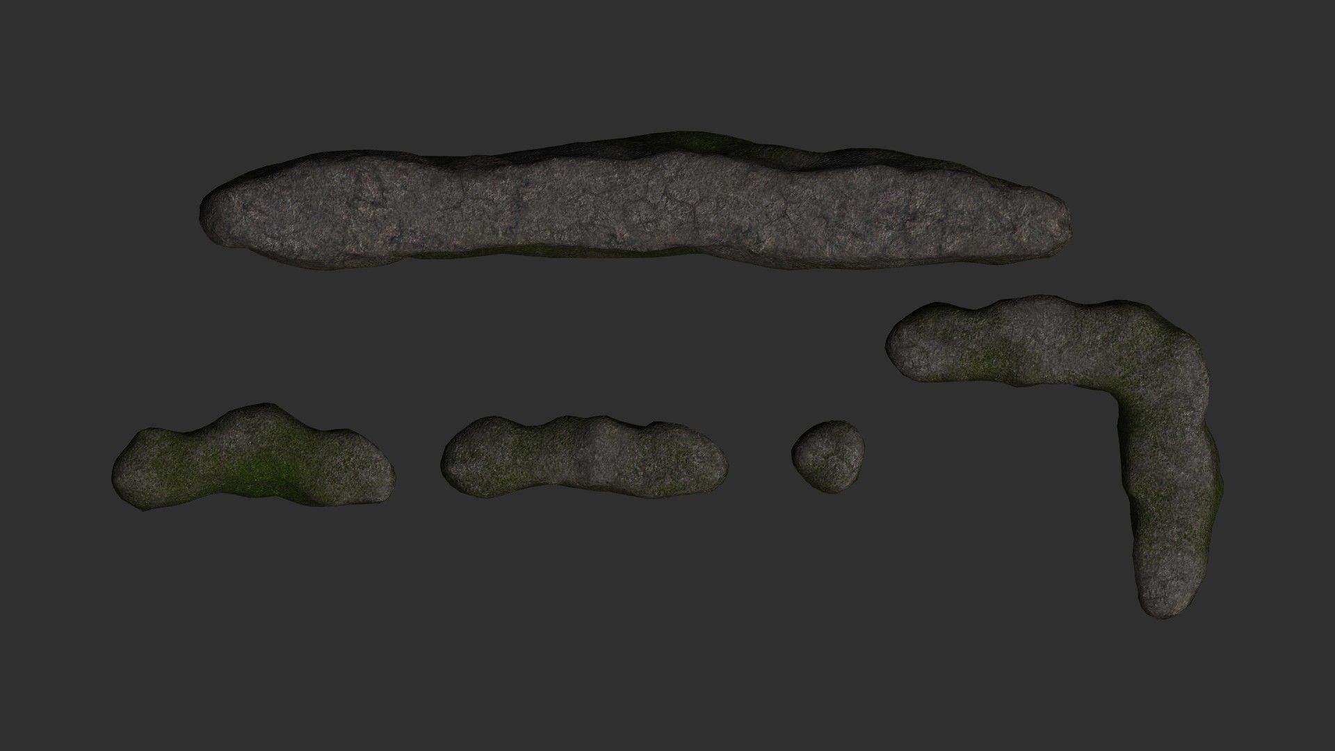 Cave Walls 4 - Moss 1 Low-poly 3D model_4