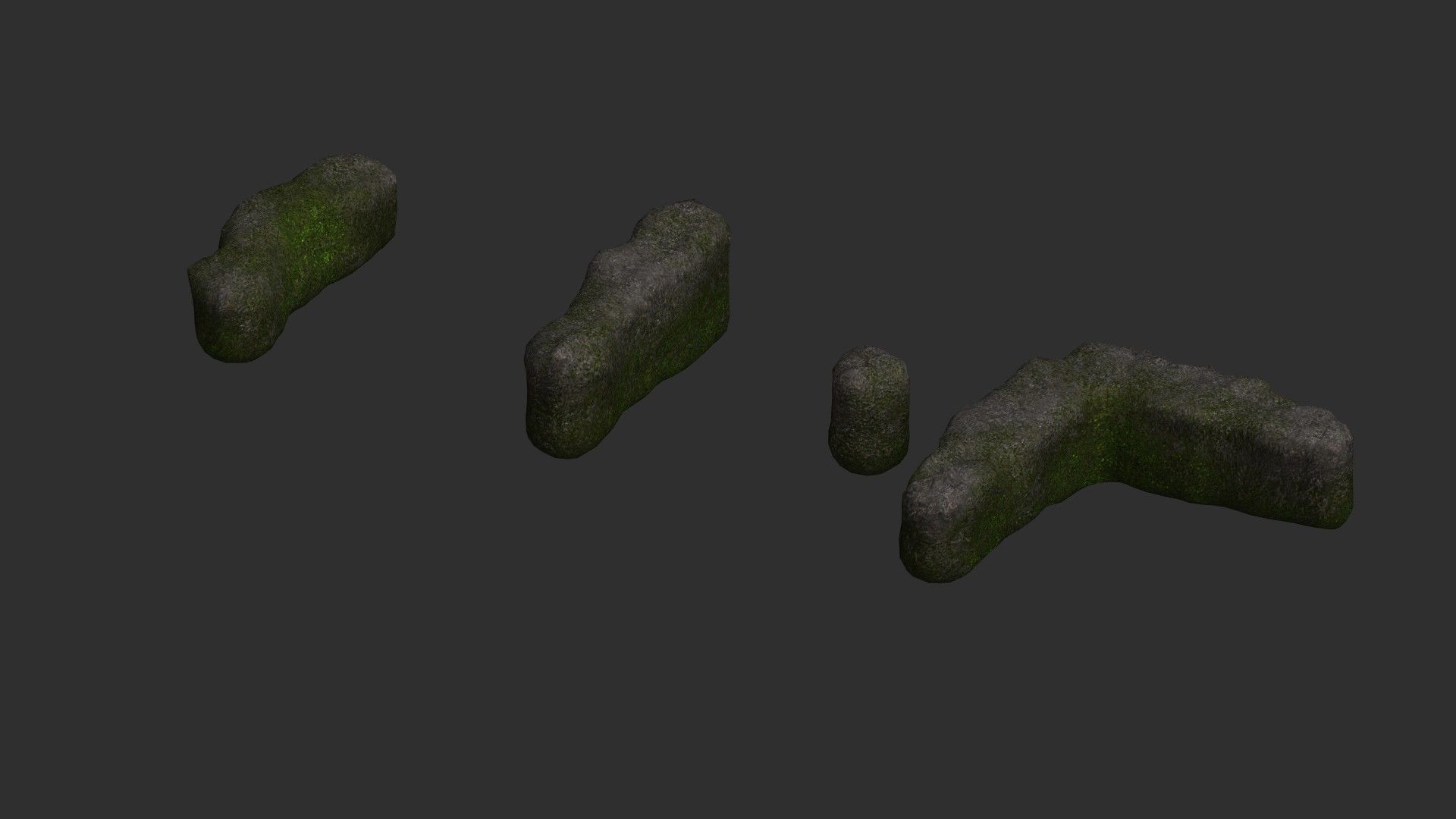 Cave Walls 4 - Moss 1 Low-poly 3D model_6
