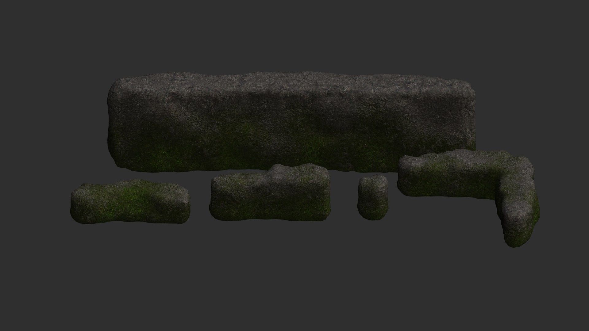 Cave Walls 4 - Moss 1 Low-poly 3D model_3