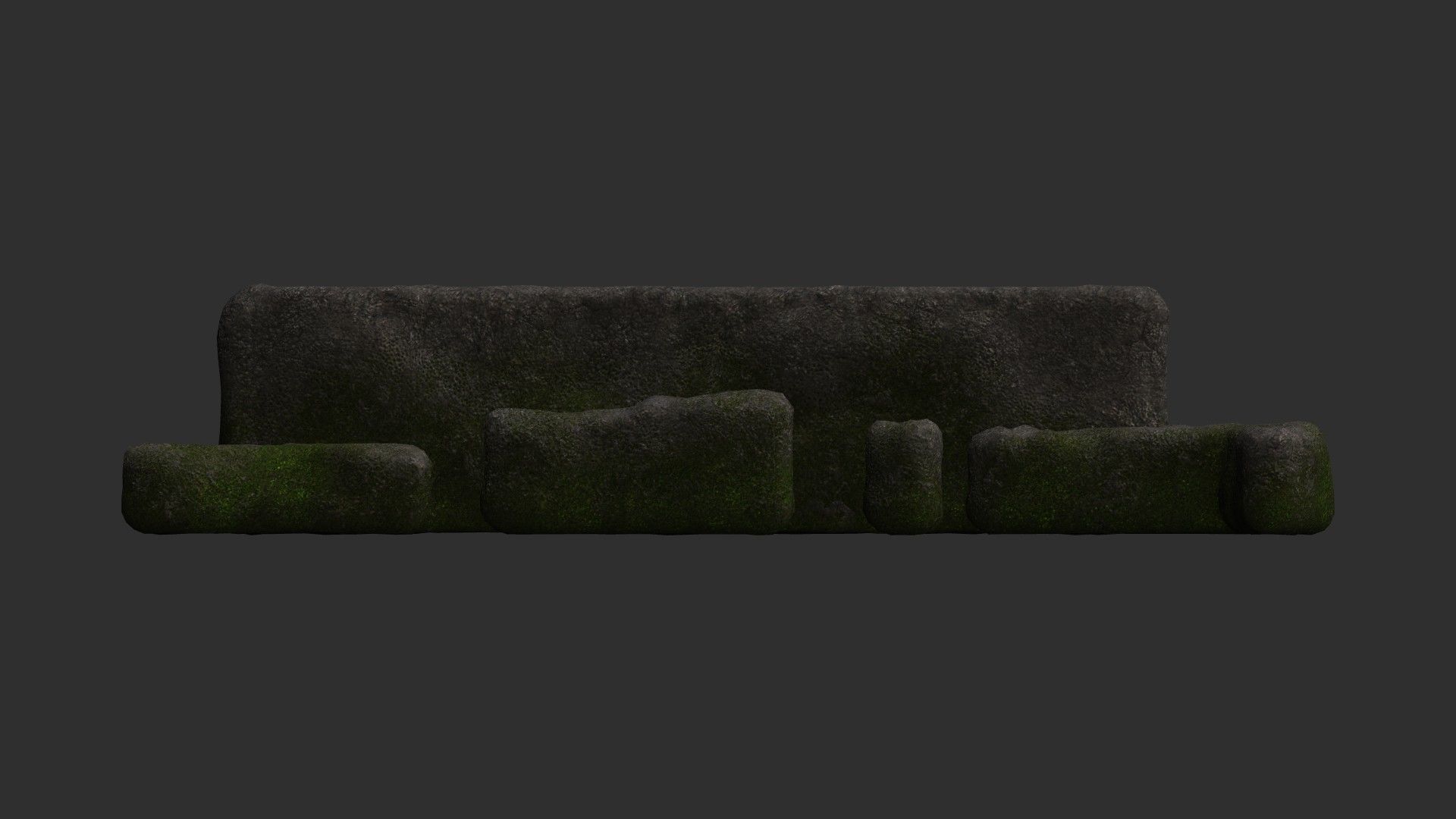 Cave Walls 4 - Moss 1 Low-poly 3D model_2