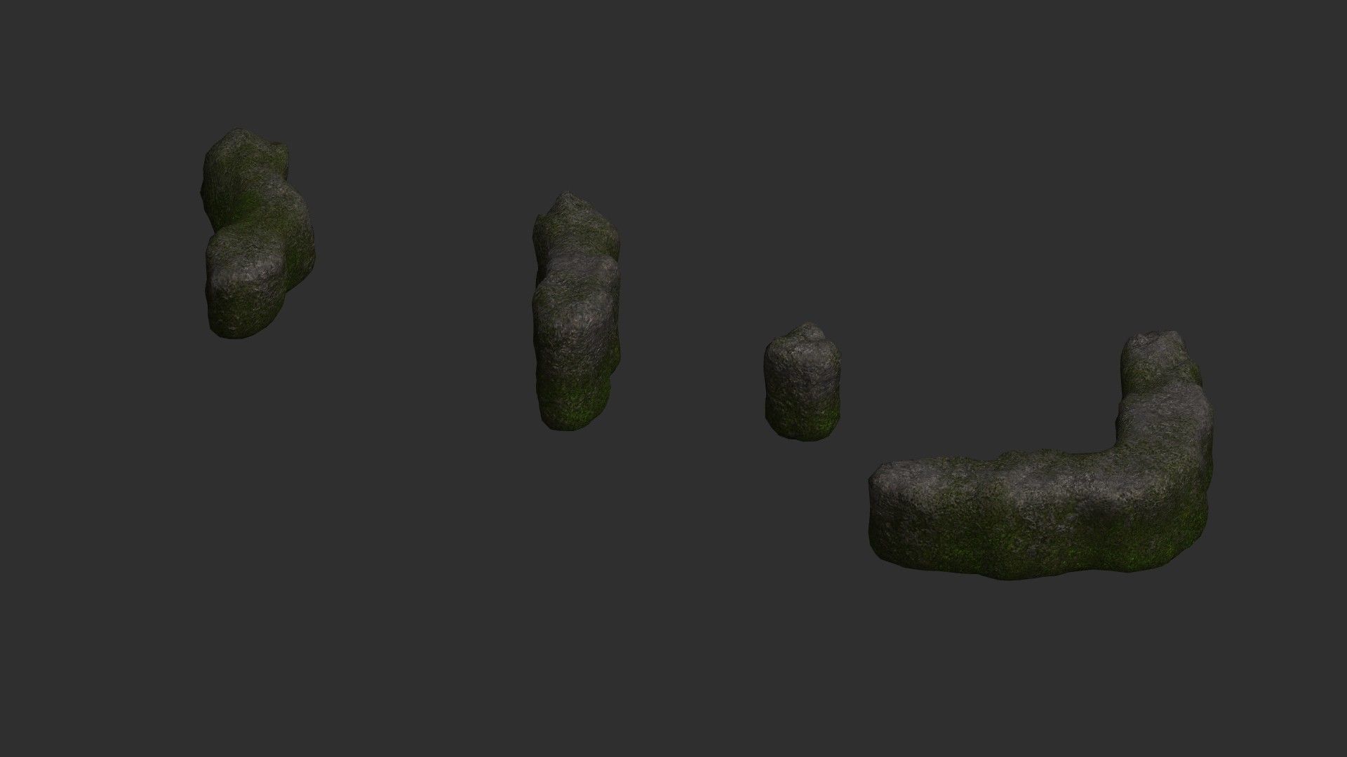 Cave Walls 4 - Moss 1 Low-poly 3D model_8