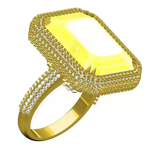 Rediant Cut Sone Diamond Halo Cocktail Ring