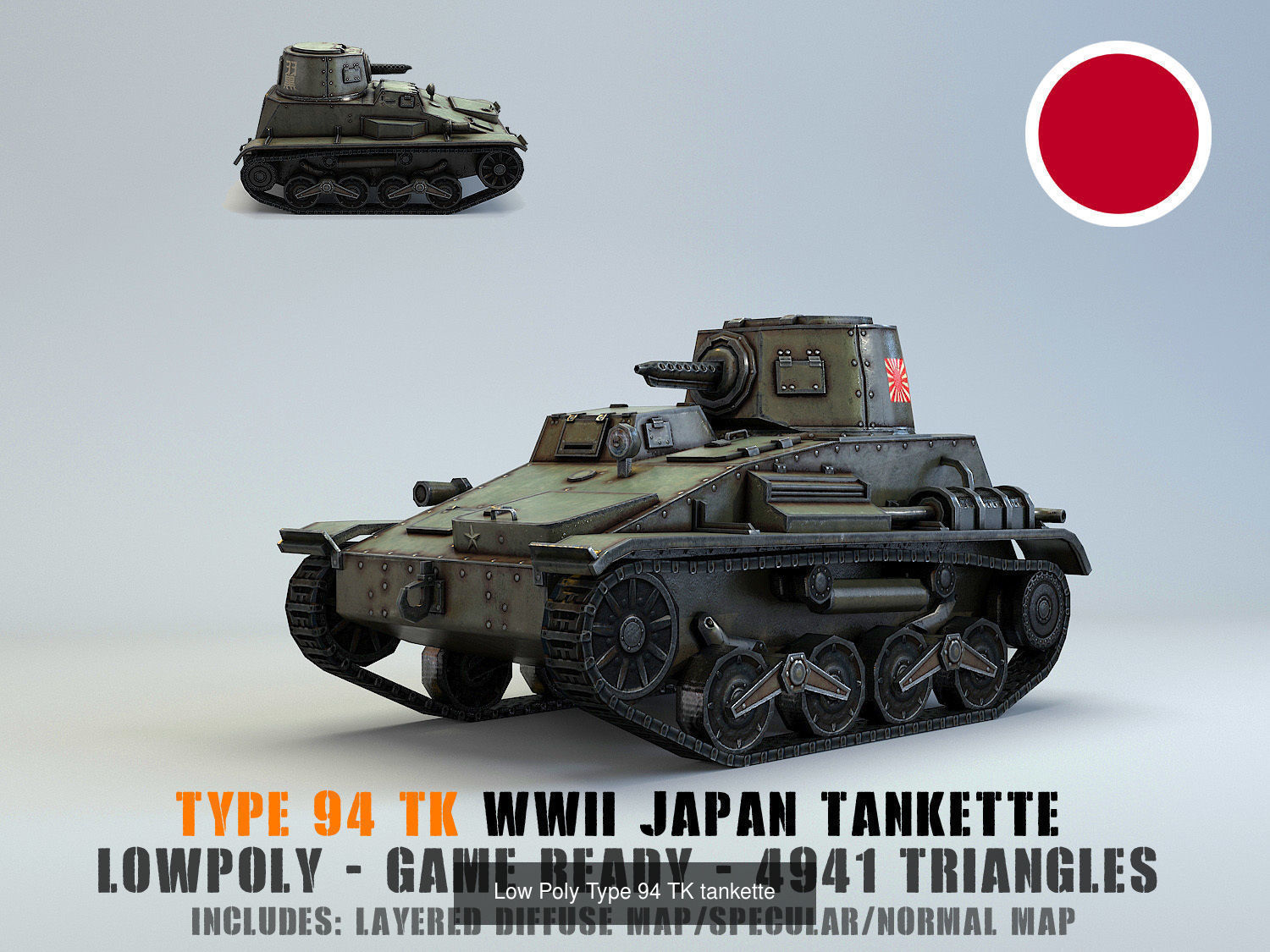 Low Poly Japan IJA WW2 warfare collection _9