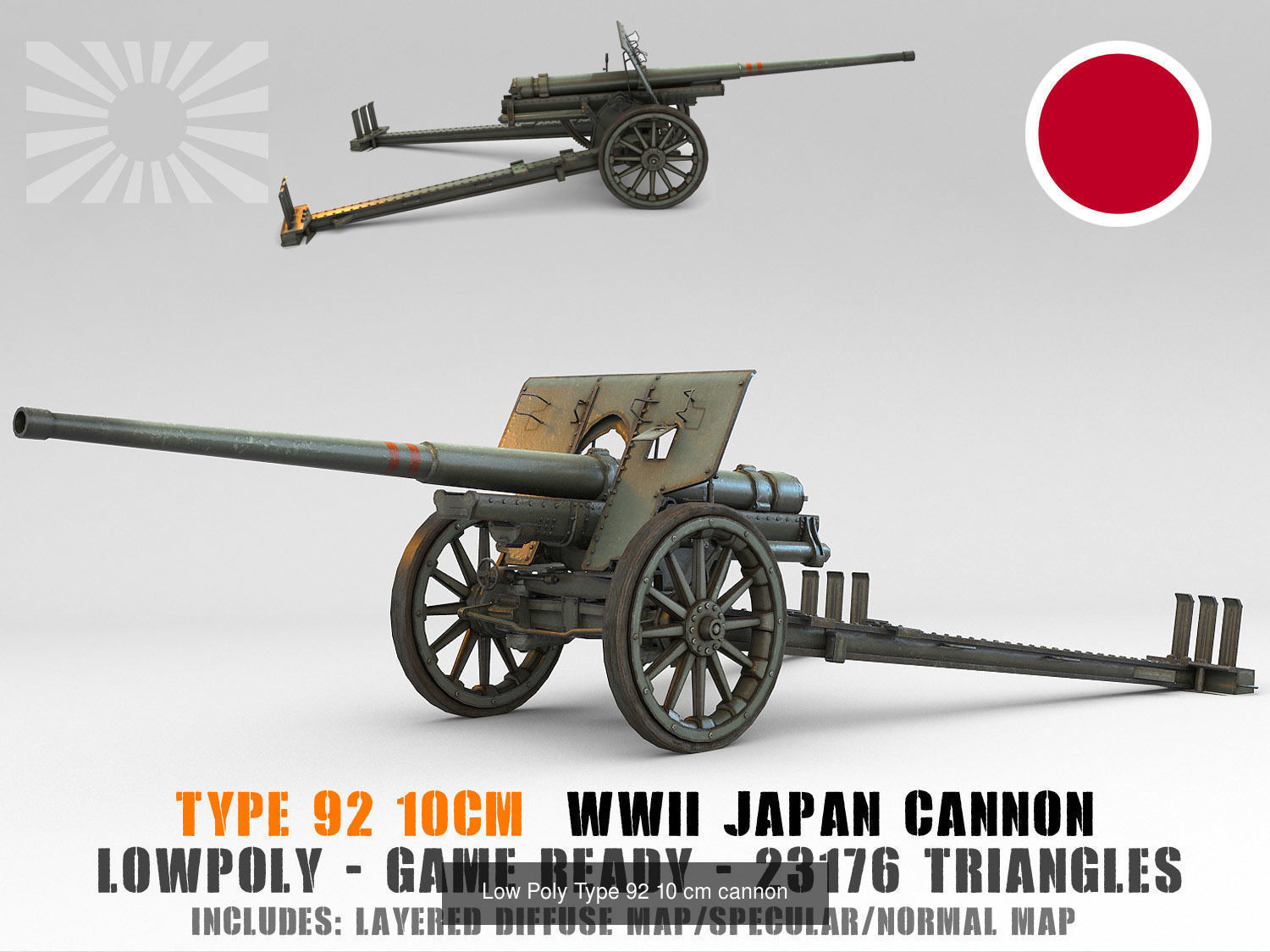 Low Poly Japan IJA WW2 warfare collection _10