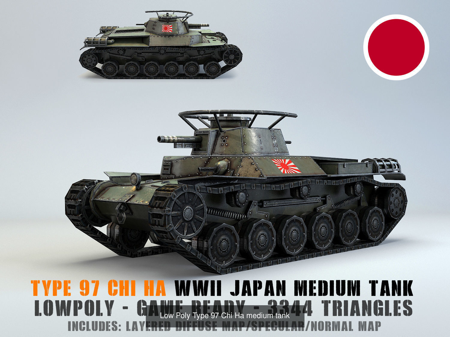 Low Poly Japan IJA WW2 warfare collection _2