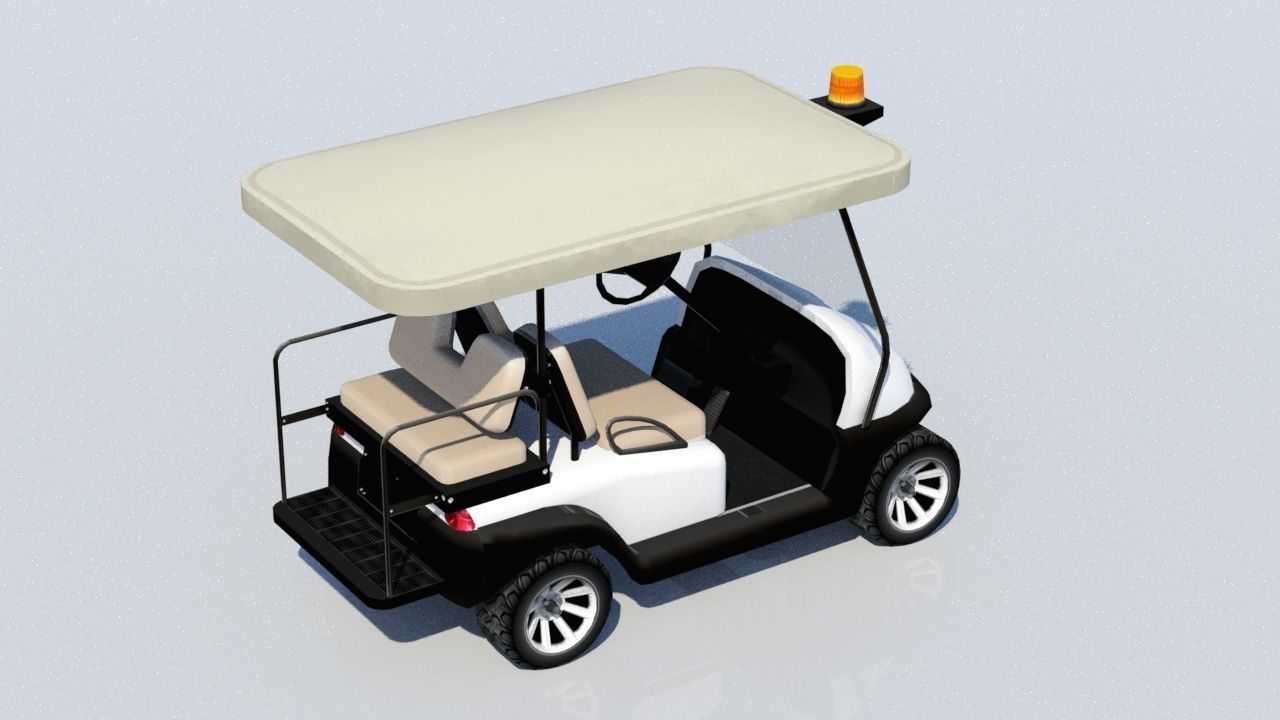 Madjax Golf Cart Buggy Low Poly Low-poly 3D model_3