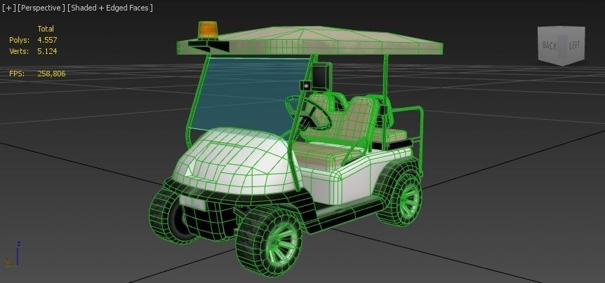 Madjax Golf Cart Buggy Low Poly Low-poly 3D model_6
