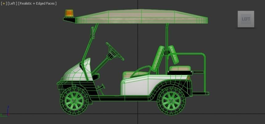 Madjax Golf Cart Buggy Low Poly Low-poly 3D model_7