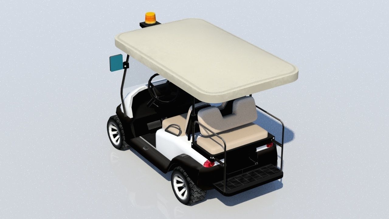 Madjax Golf Cart Buggy Low Poly Low-poly 3D model_2