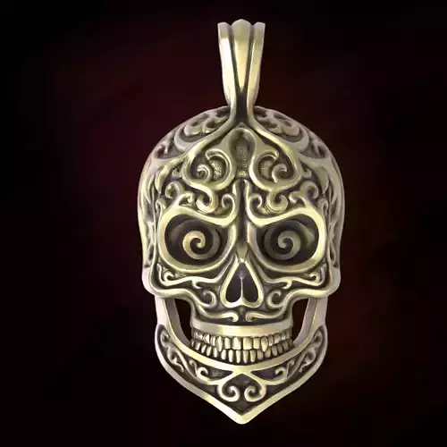 Carved Skull Pendant  3D print model
