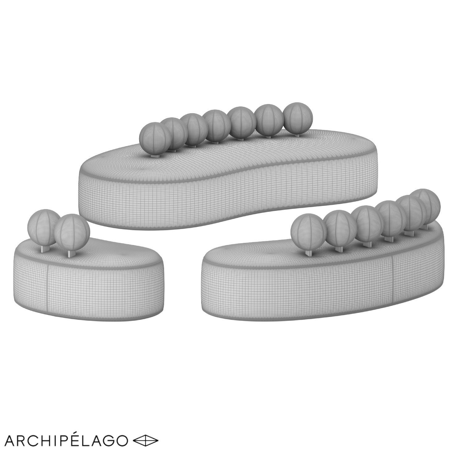 Sofa set AGO by Archipelago 3D model_2