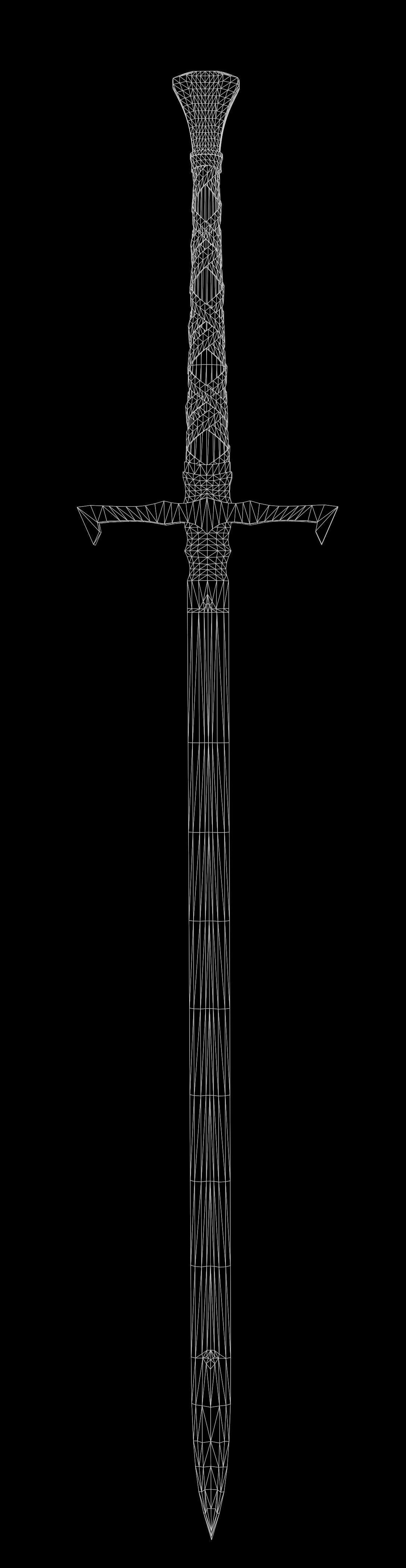 Long Sword Melee Weapon Free low-poly 3D model_12