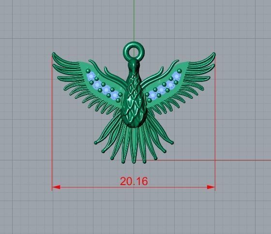 bird pendant 3D print model_7