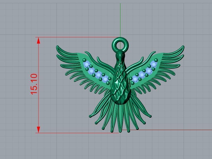 bird pendant 3D print model_6