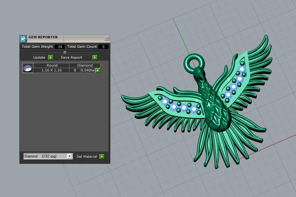 bird pendant 3D print model_5