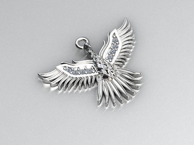 bird pendant 3D print model_1