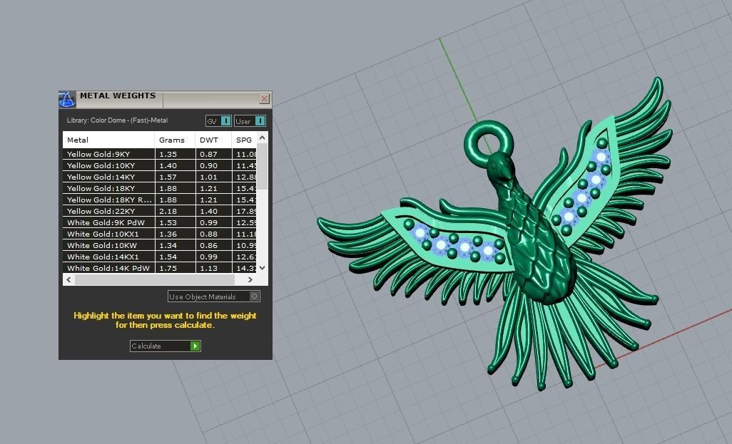 bird pendant 3D print model_4