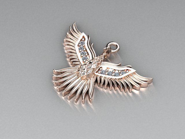 bird pendant 3D print model_2