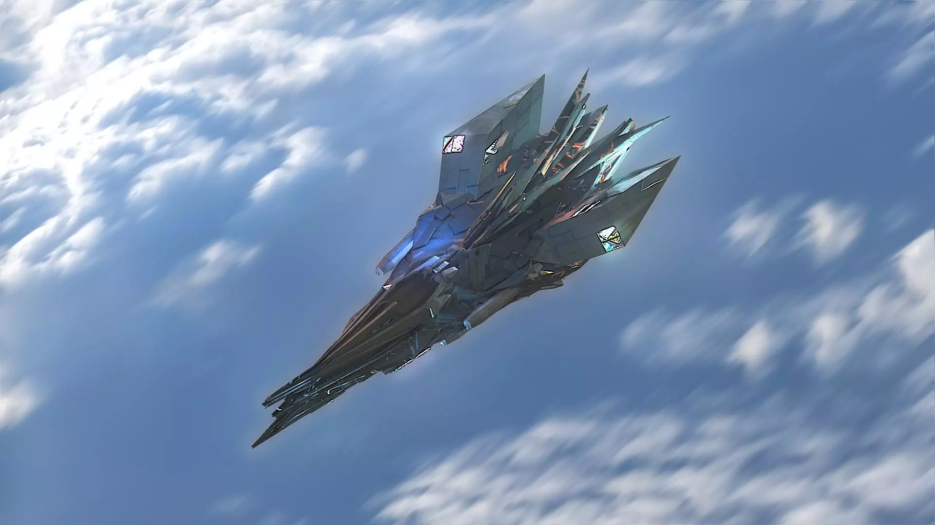 Aircraft Jet Plane Sci-Fi Spaceship Space Ship 038 Low-poly 3D model_0