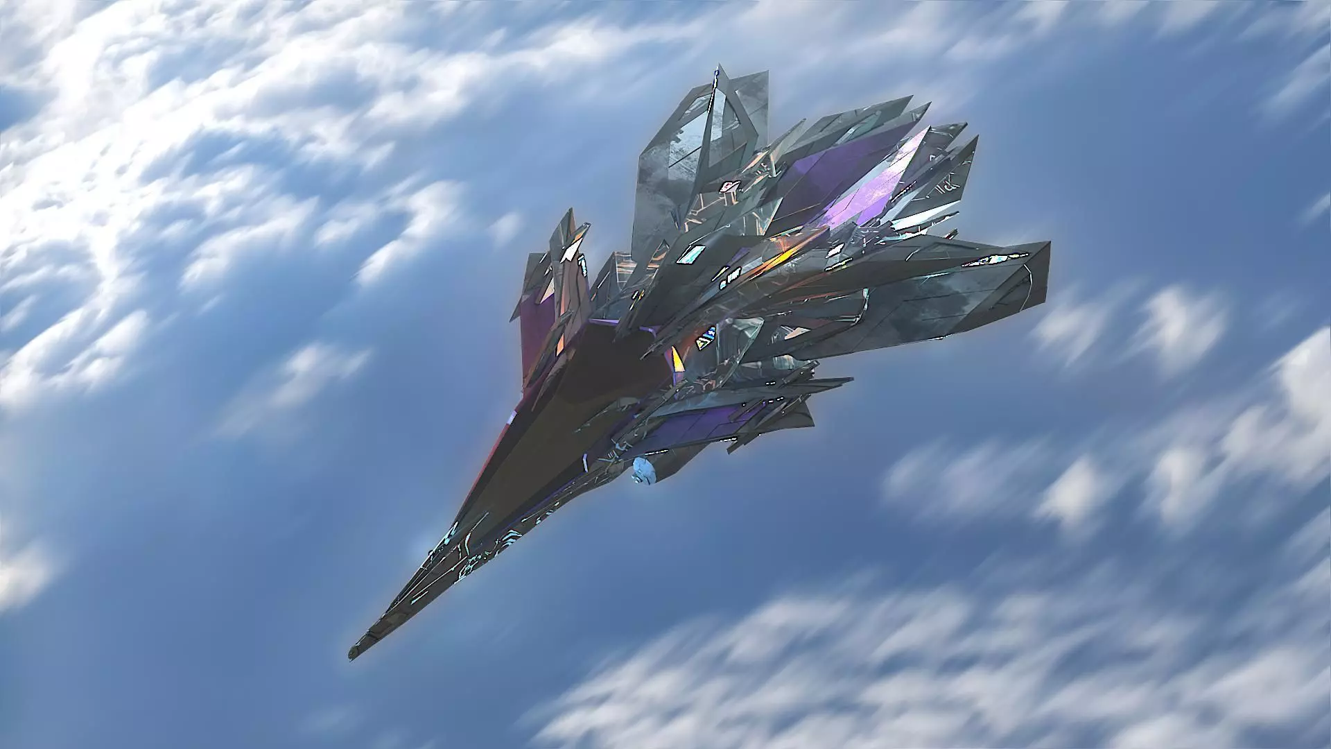 Aircraft Jet Plane Sci-Fi Spaceship Space Ship 035 Low-poly 3D model_0