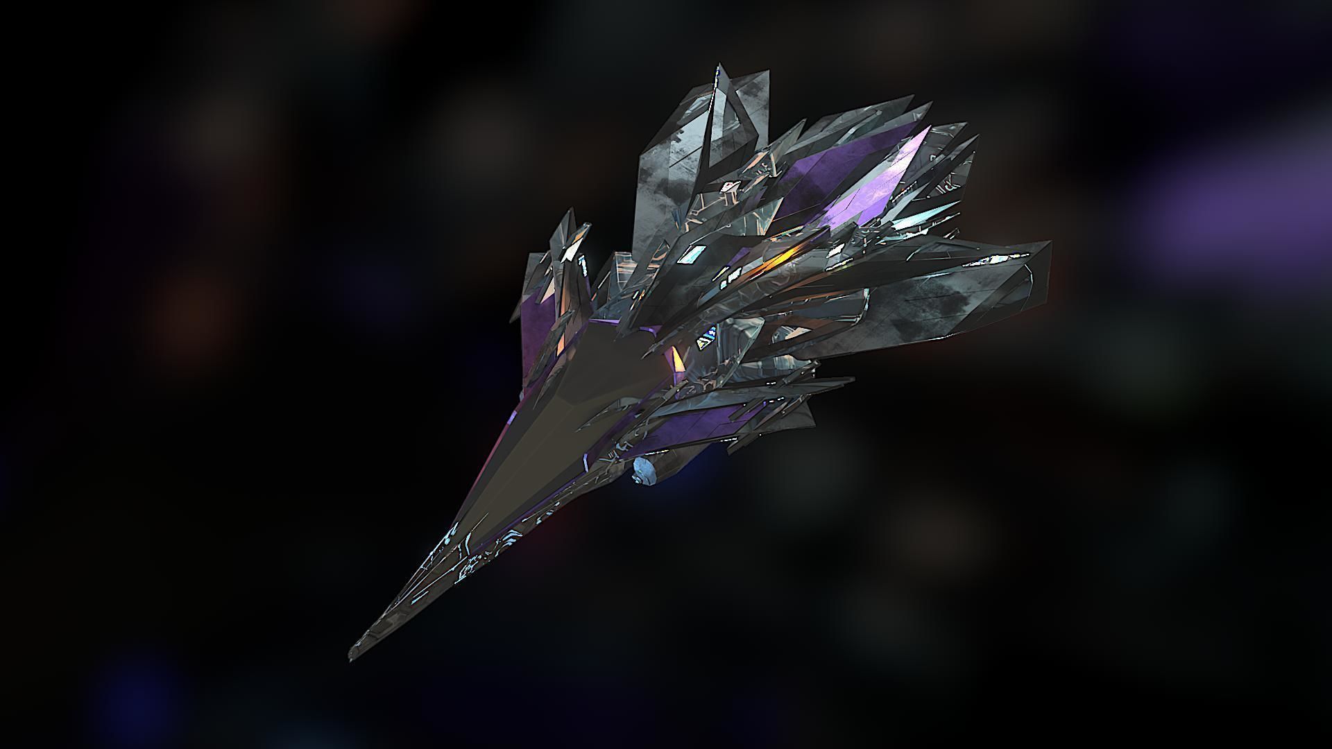 Aircraft Jet Plane Sci-Fi Spaceship Space Ship 035 Low-poly 3D model_1