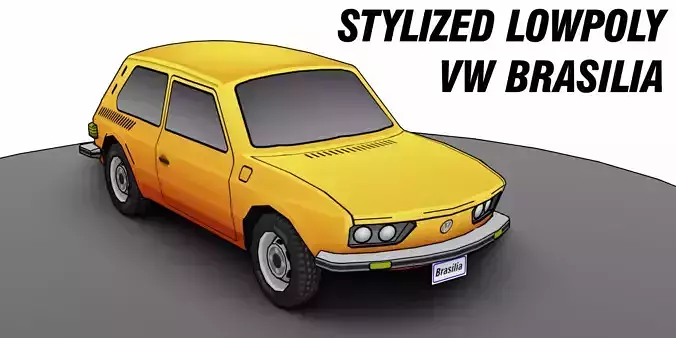 Stylized Lowpoly Volkswagen Brasilia game-ready