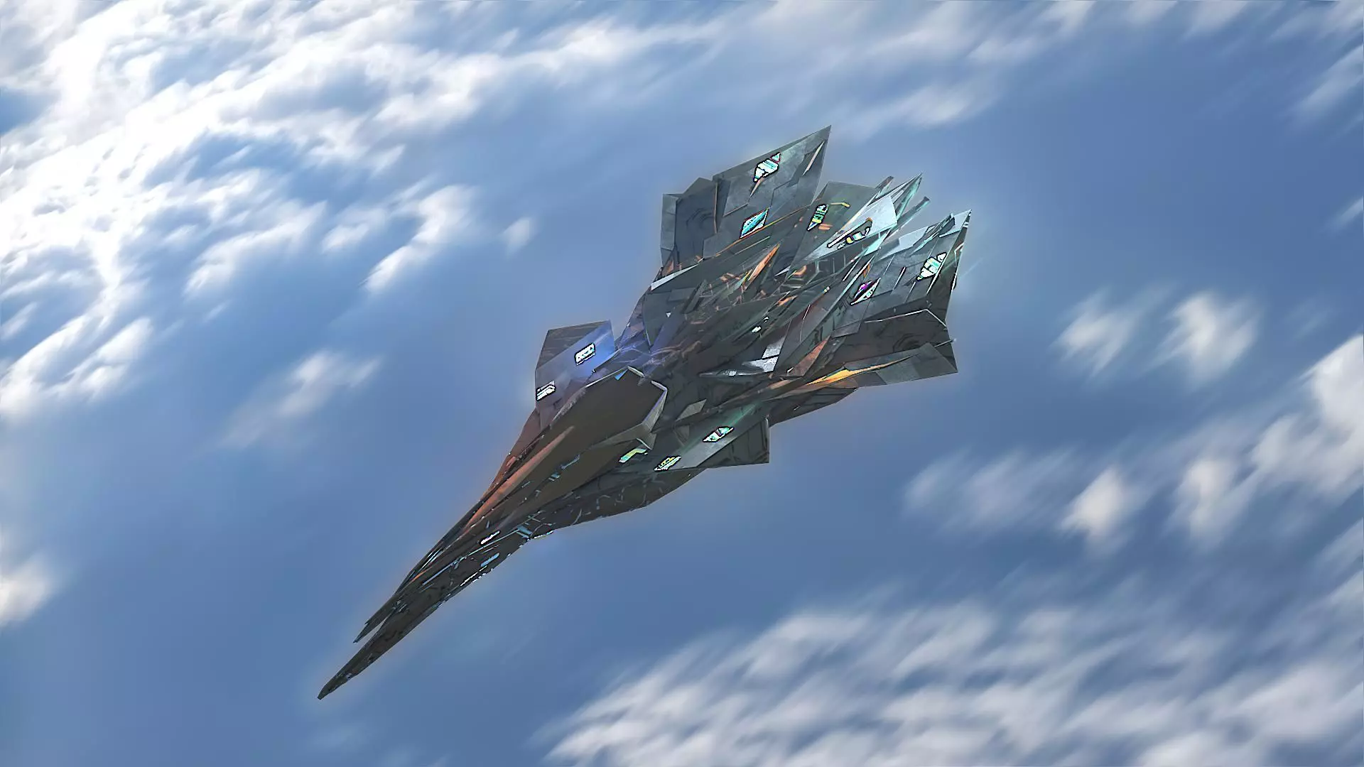 Aircraft Jet Plane Sci-Fi Spaceship Space Ship 033 Low-poly 3D model_0