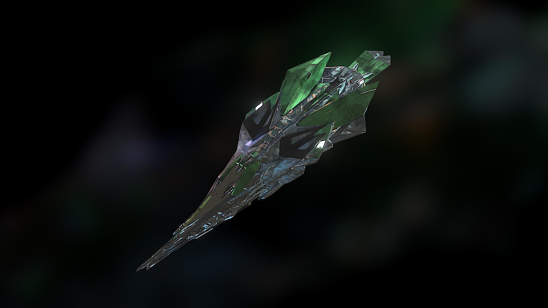  Aircraft Jet Plane Sci-Fi Spaceship Space Ship 030 Low-poly 3D model_1