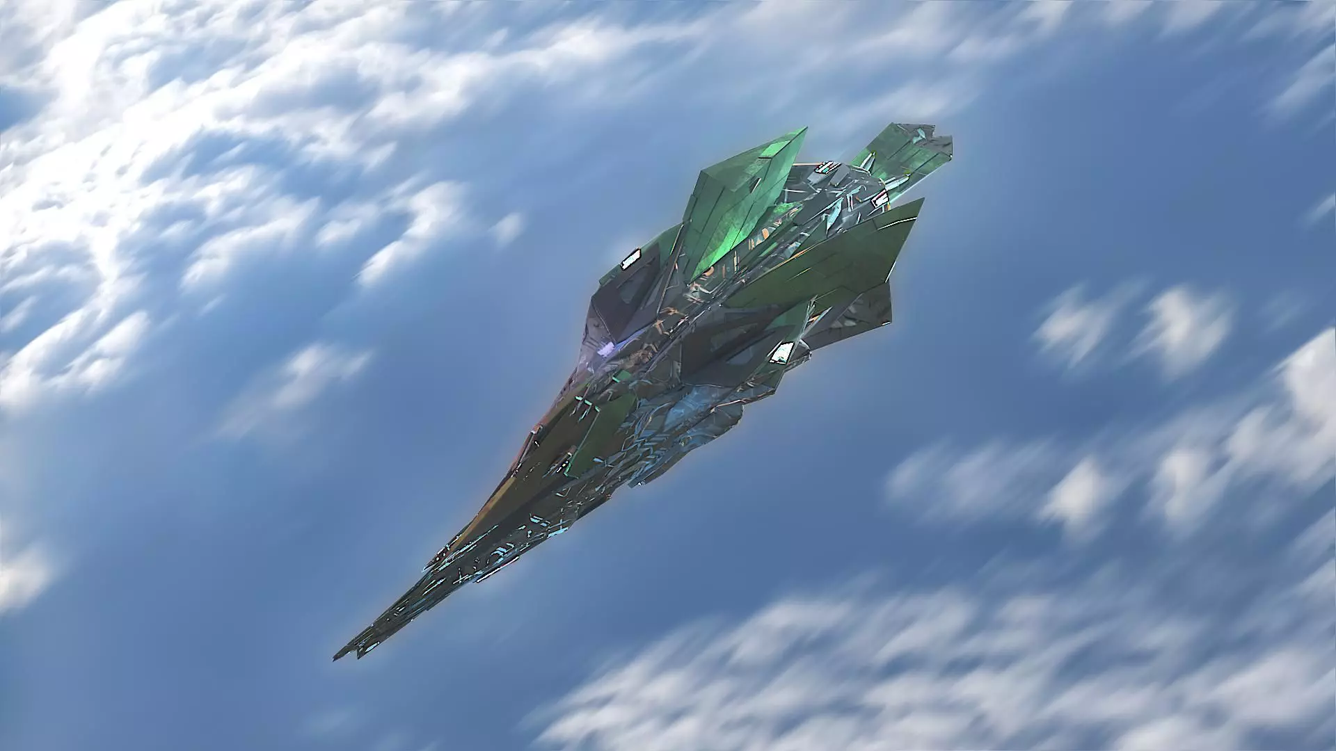  Aircraft Jet Plane Sci-Fi Spaceship Space Ship 030 Low-poly 3D model_0