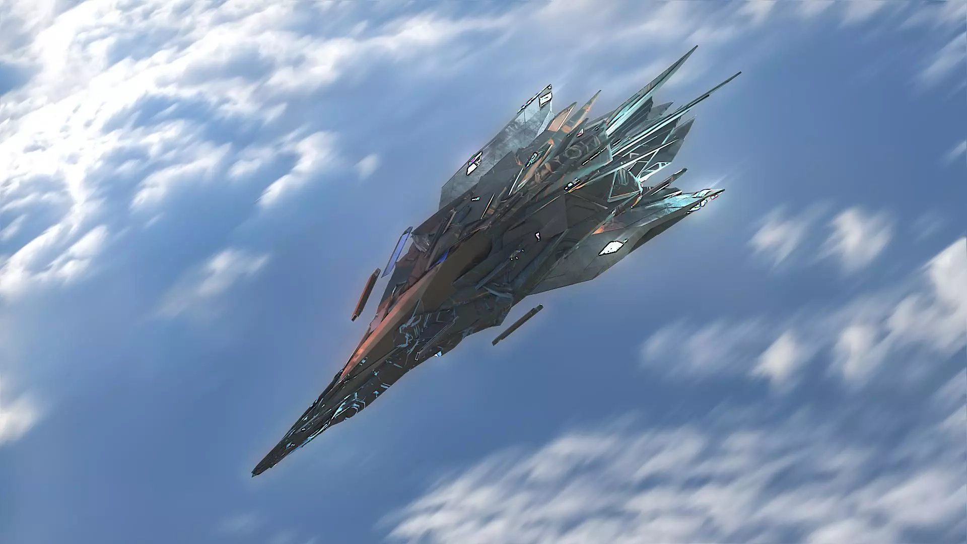 Aircraft Jet Plane Sci-Fi Spaceship Space Ship 029 Low-poly 3D model_0