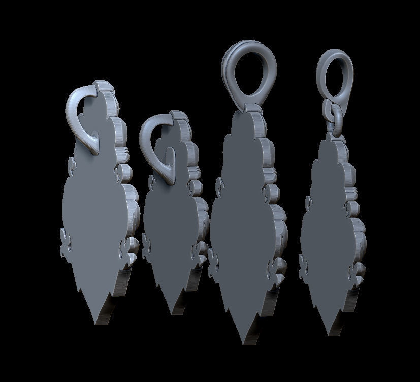 Hogwarts crest pendant 3D print model_18