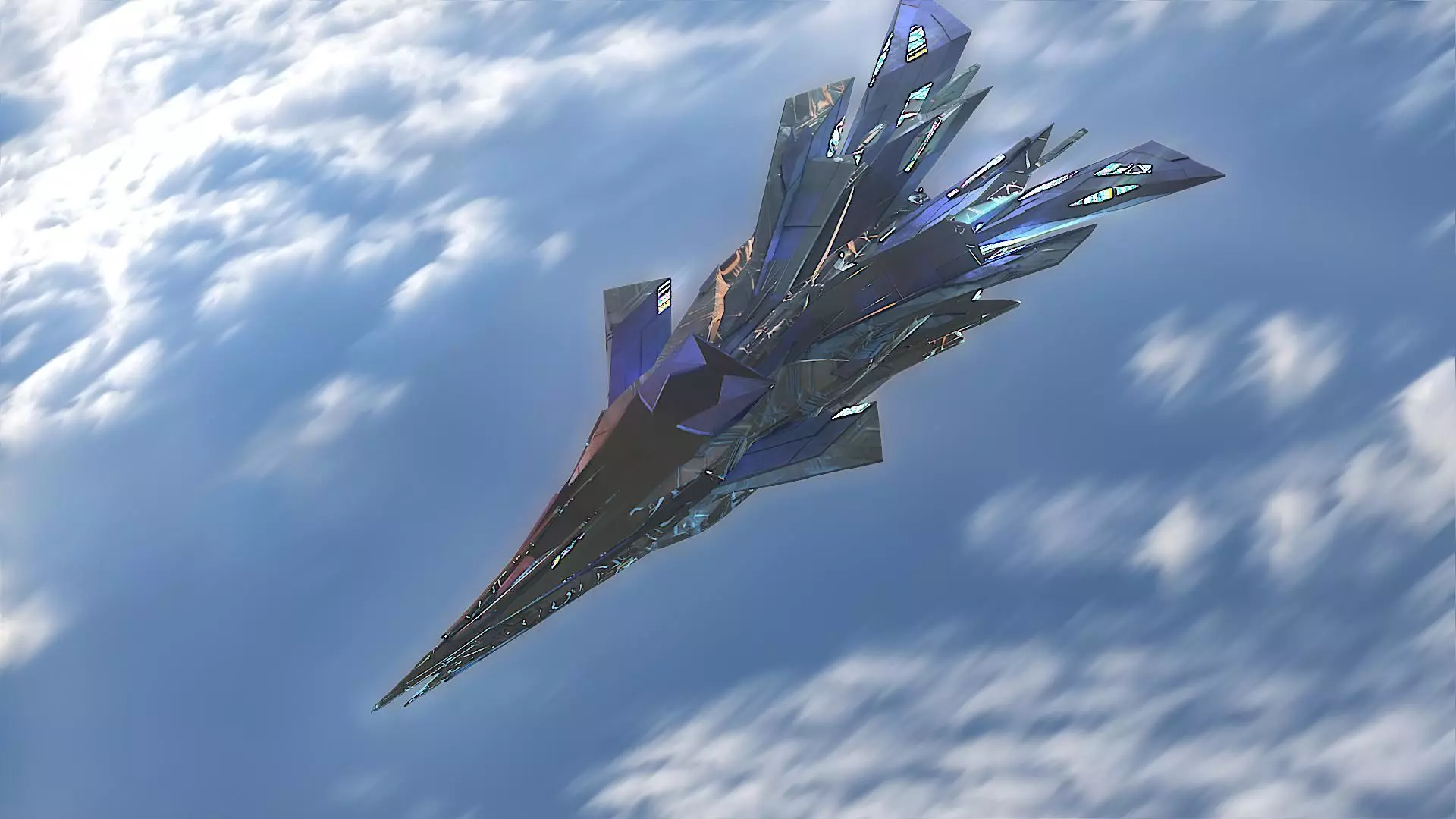 Aircraft Jet Plane Sci-Fi Spaceship Space Ship 04 Low-poly 3D model_0