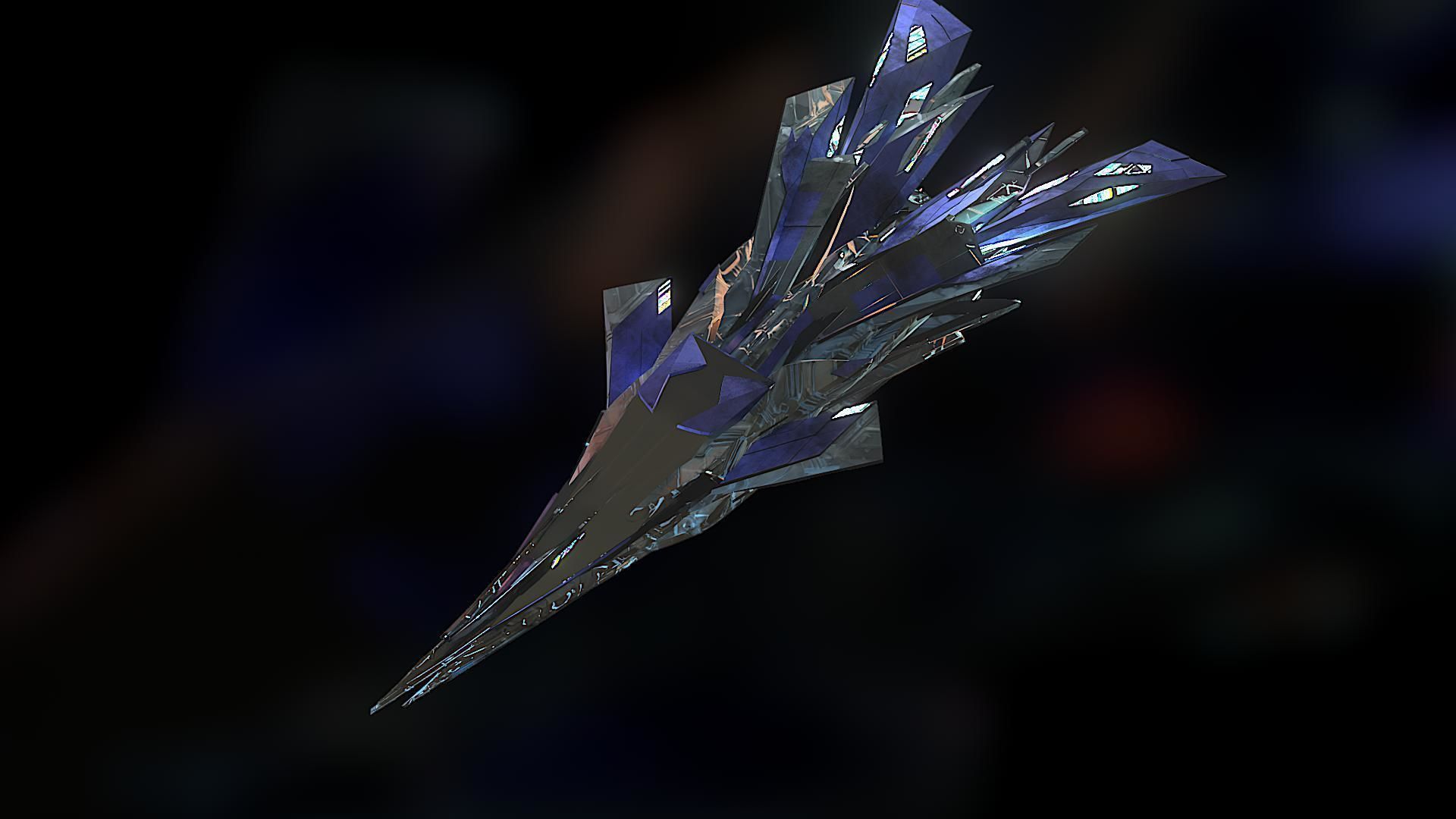 Aircraft Jet Plane Sci-Fi Spaceship Space Ship 04 Low-poly 3D model_1