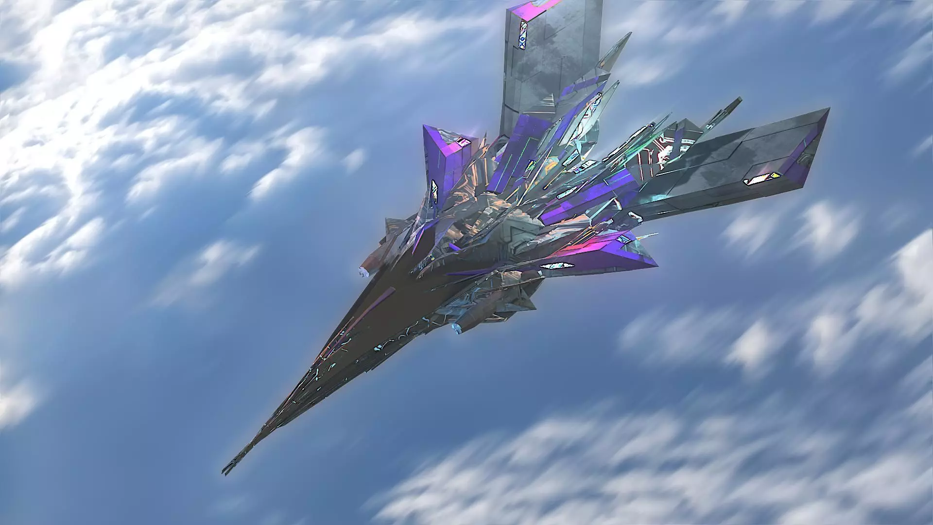 Aircraft Jet Plane Sci-Fi Spaceship Space Ship 021 Low-poly 3D model_0