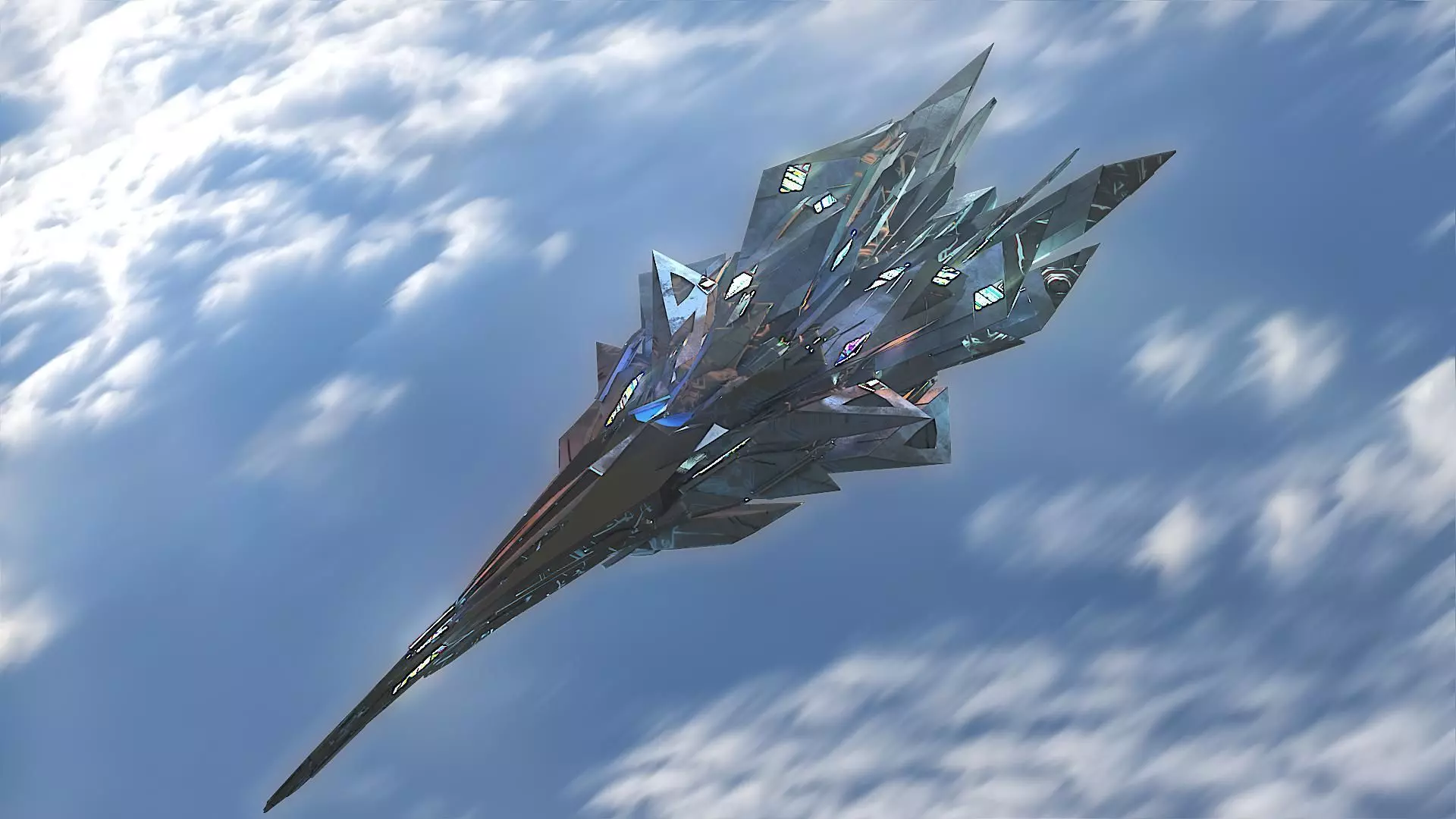 Aircraft Jet Plane Sci-Fi Spaceship Space Ship 020 Low-poly 3D model_0