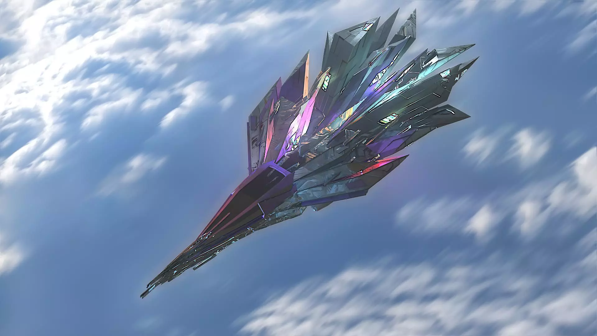 Aircraft Jet Plane Sci-Fi Spaceship Space Ship 019 Low-poly 3D model_0