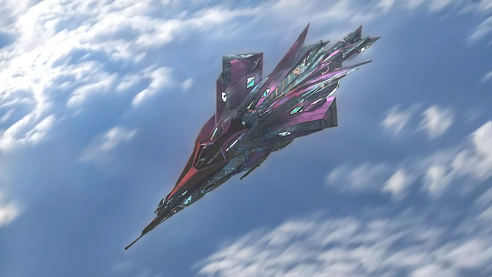 Aircraft Jet Plane Sci-Fi Spaceship Space Ship 017 Low-poly 3D model_0