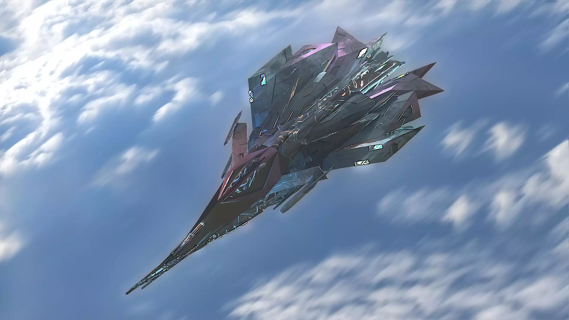 Aircraft Jet Plane Sci-Fi Spaceship Space Ship 011 Low-poly 3D model_0