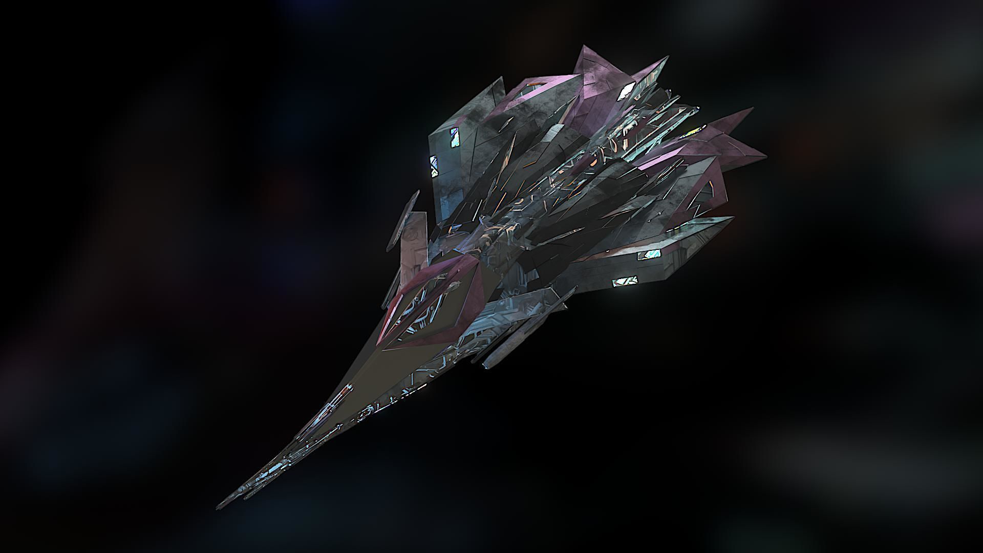 Aircraft Jet Plane Sci-Fi Spaceship Space Ship 011 Low-poly 3D model_1