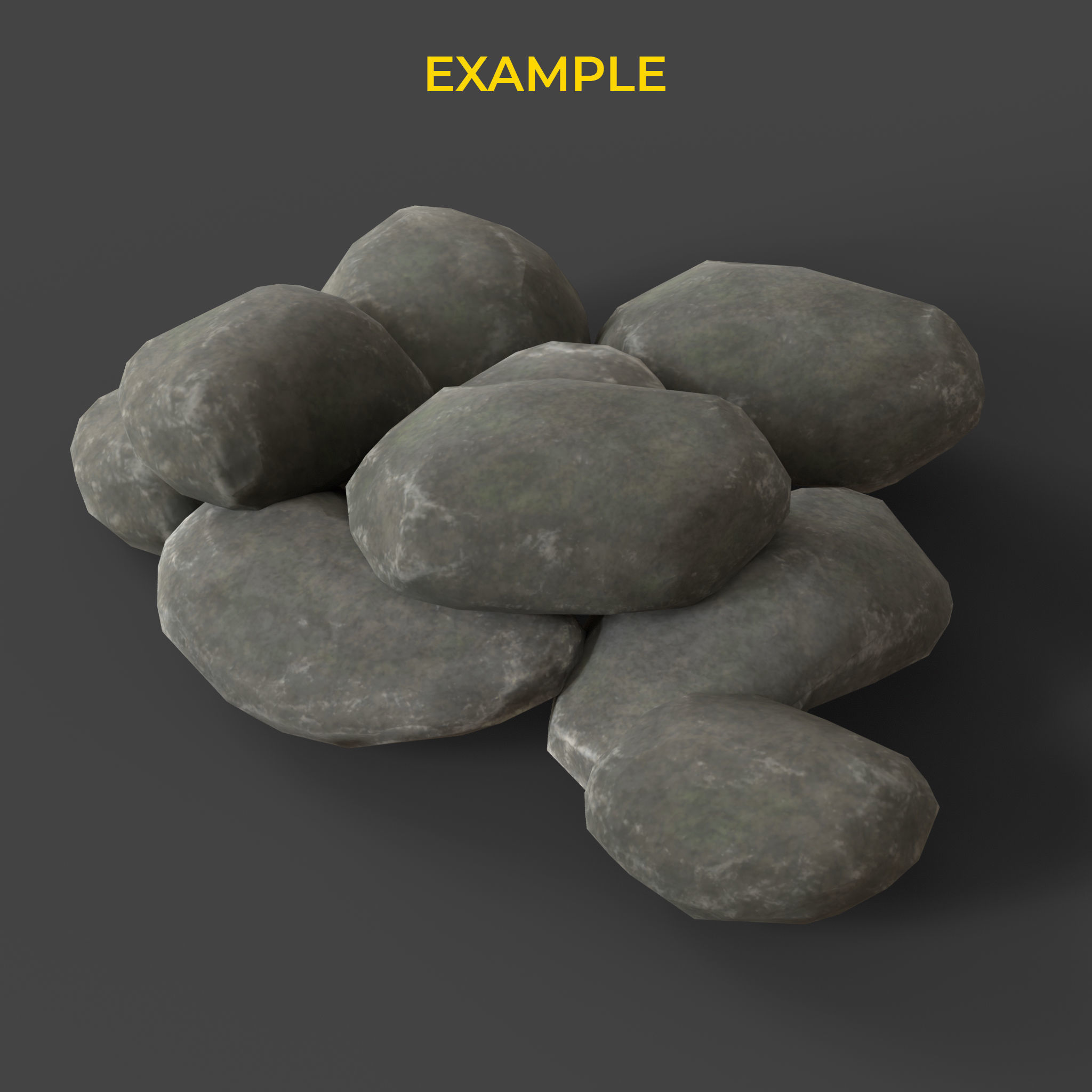 Low poly rock asset with 5 texture variation Low-poly 3D model_1