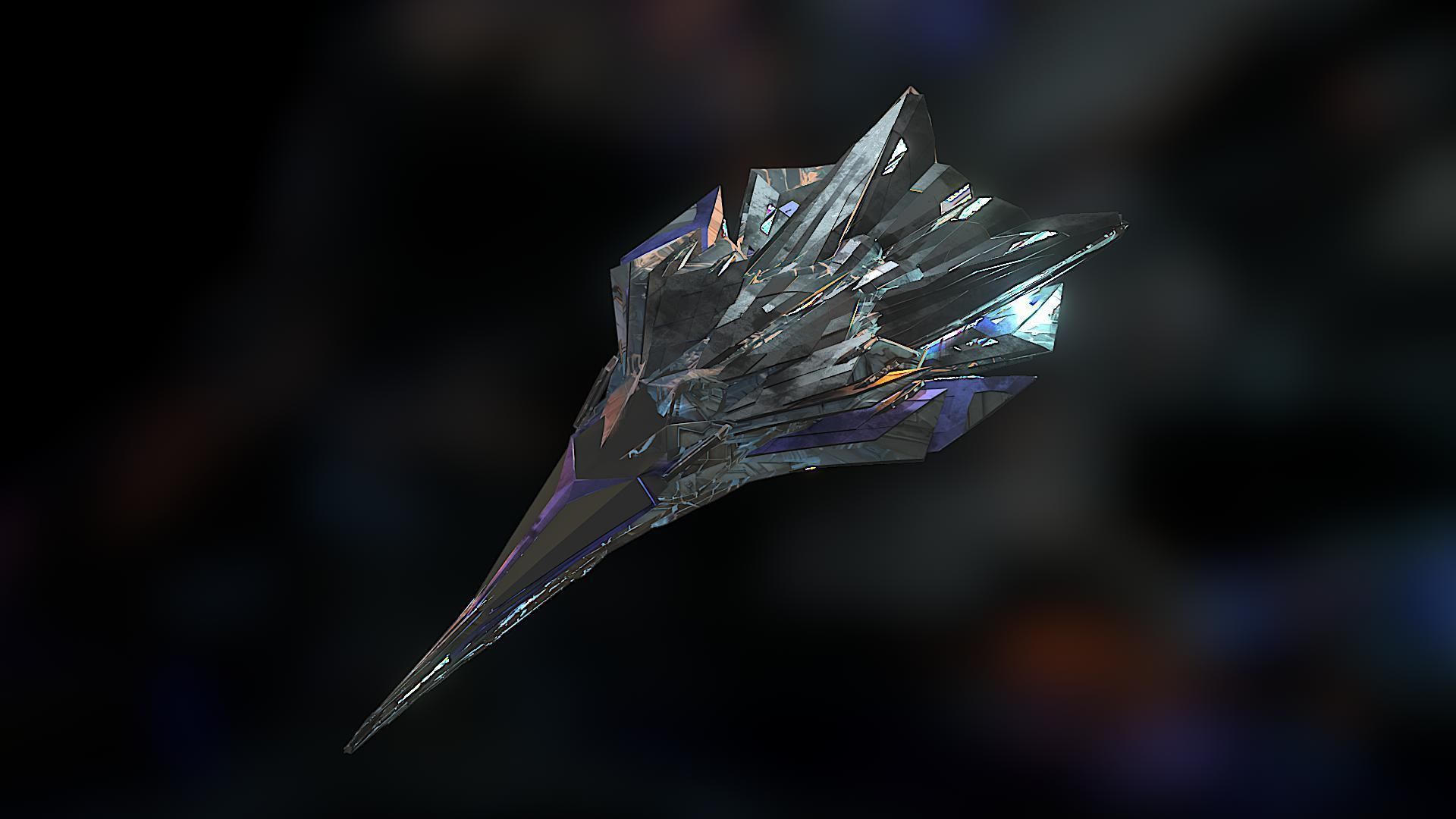 Aircraft Jet Plane Sci-Fi Spaceship Space Ship 03 Low-poly 3D model_1