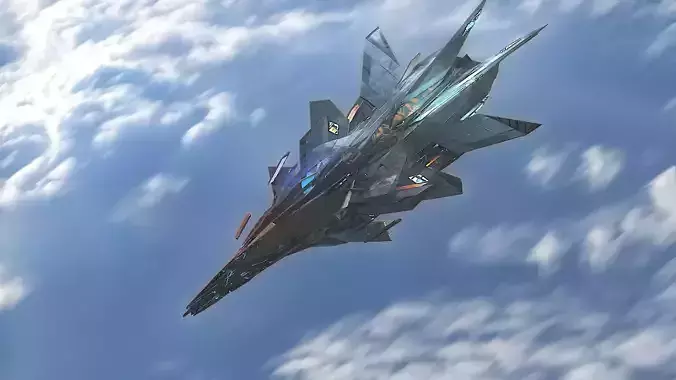  Aircraft Airplane Jet Plane Sci-Fi Spaceship Space Ship 01 Low-poly 3D model