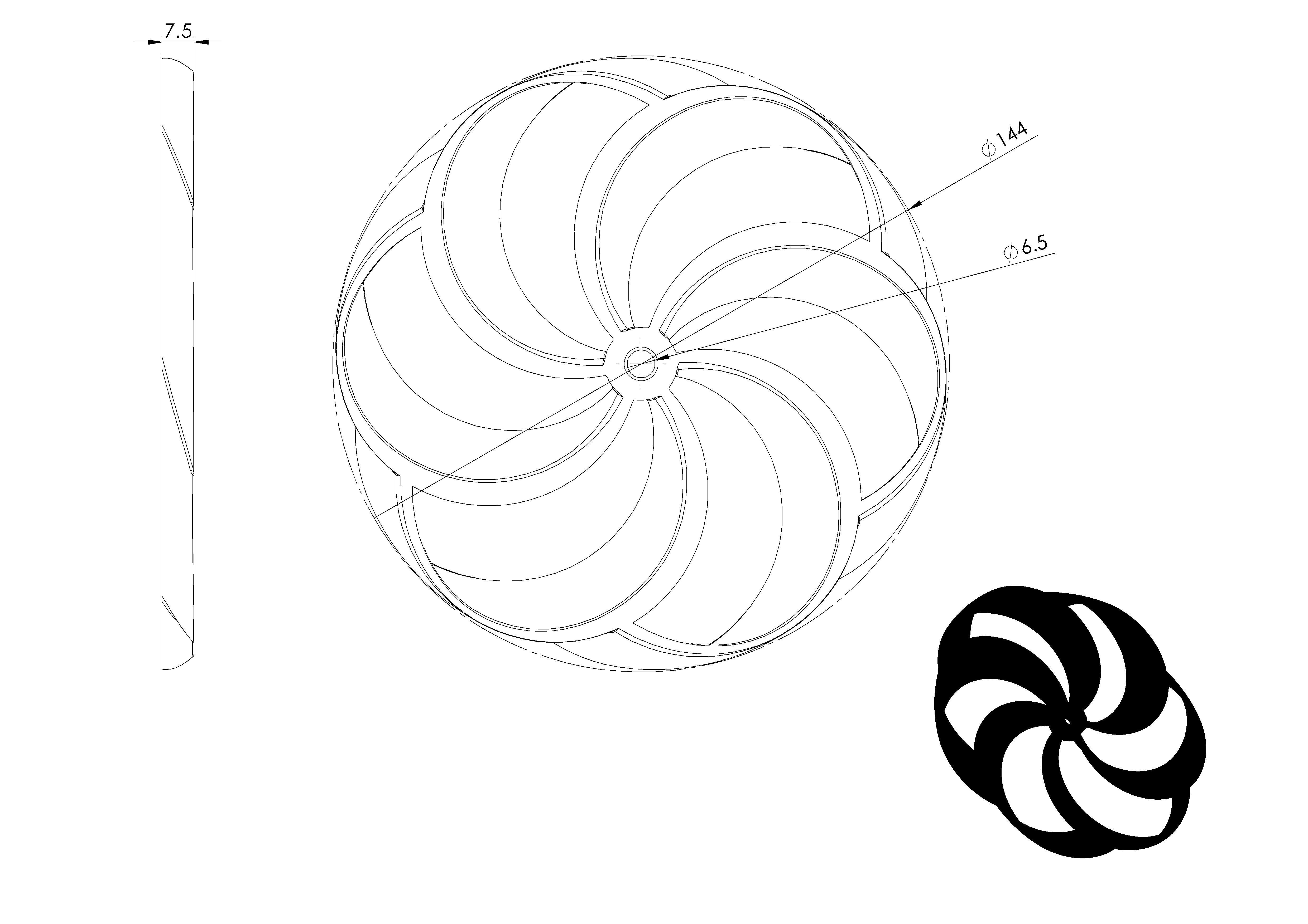Toroidal propeller 3D print model 3D print model_8