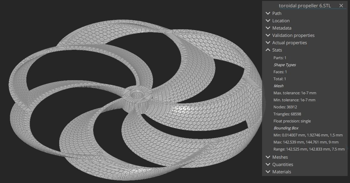 Toroidal propeller 3D print model 3D print model_11