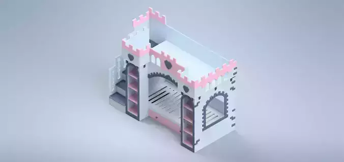 Children bed Castle for two with balcony
