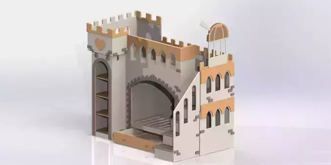 Children bed Fortress  Observatory with built in bar