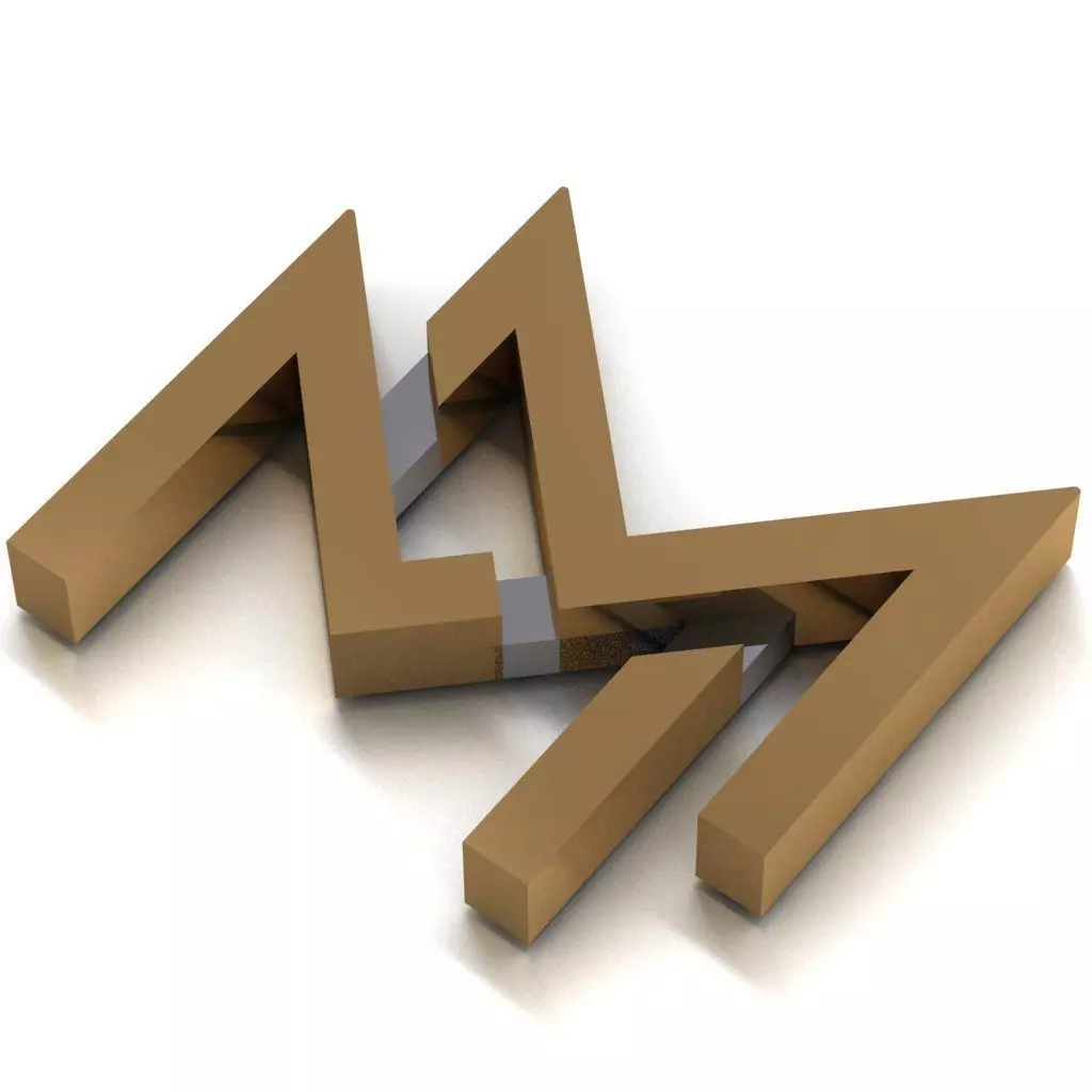 M Pandent Set 3D print model 3D print model_0