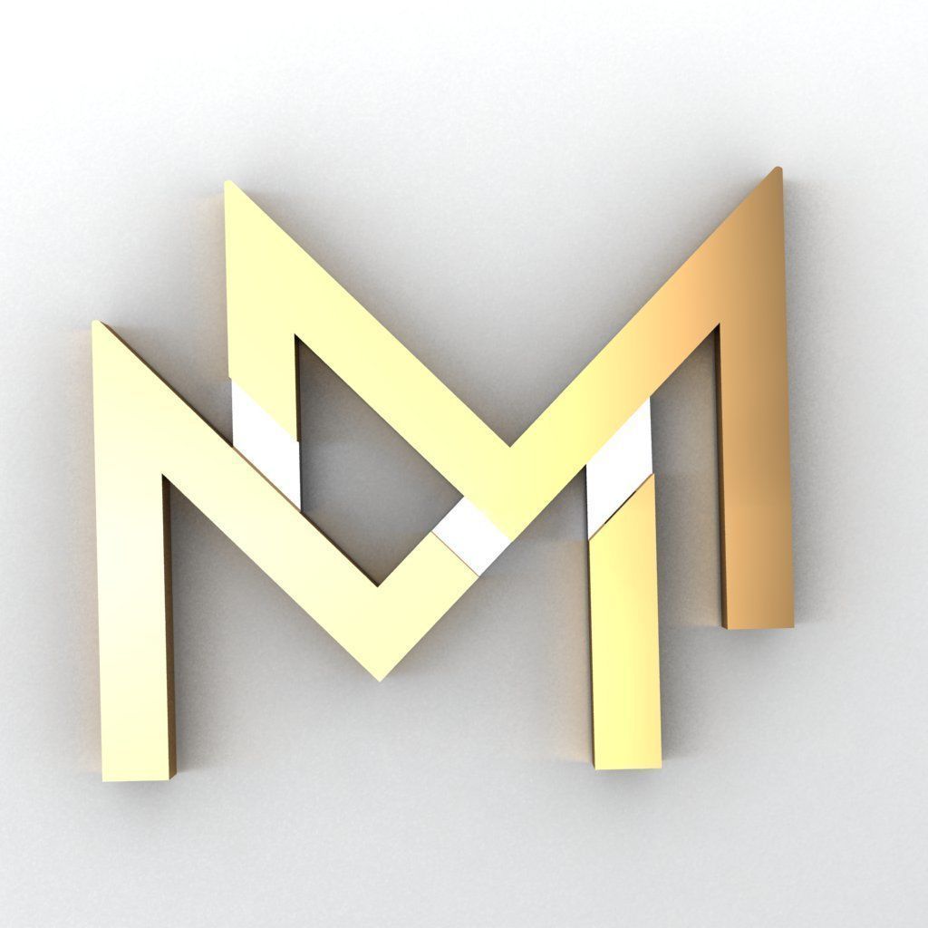 M Pandent Set 3D print model 3D print model_2