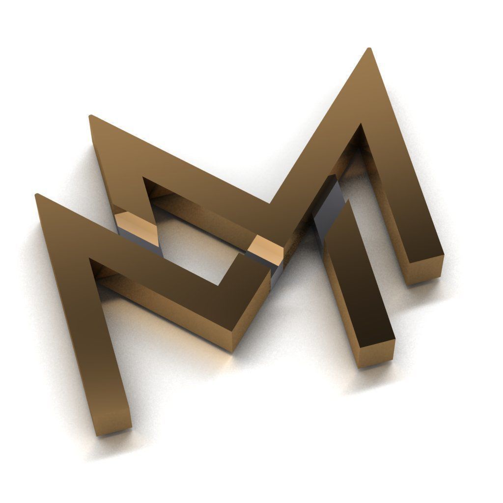 M Pandent Set 3D print model 3D print model_1