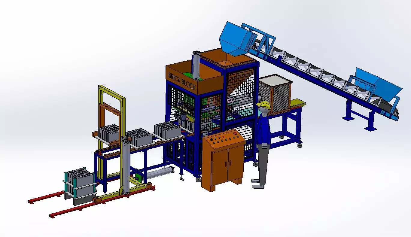 Brick block machine 1 Free 3D model